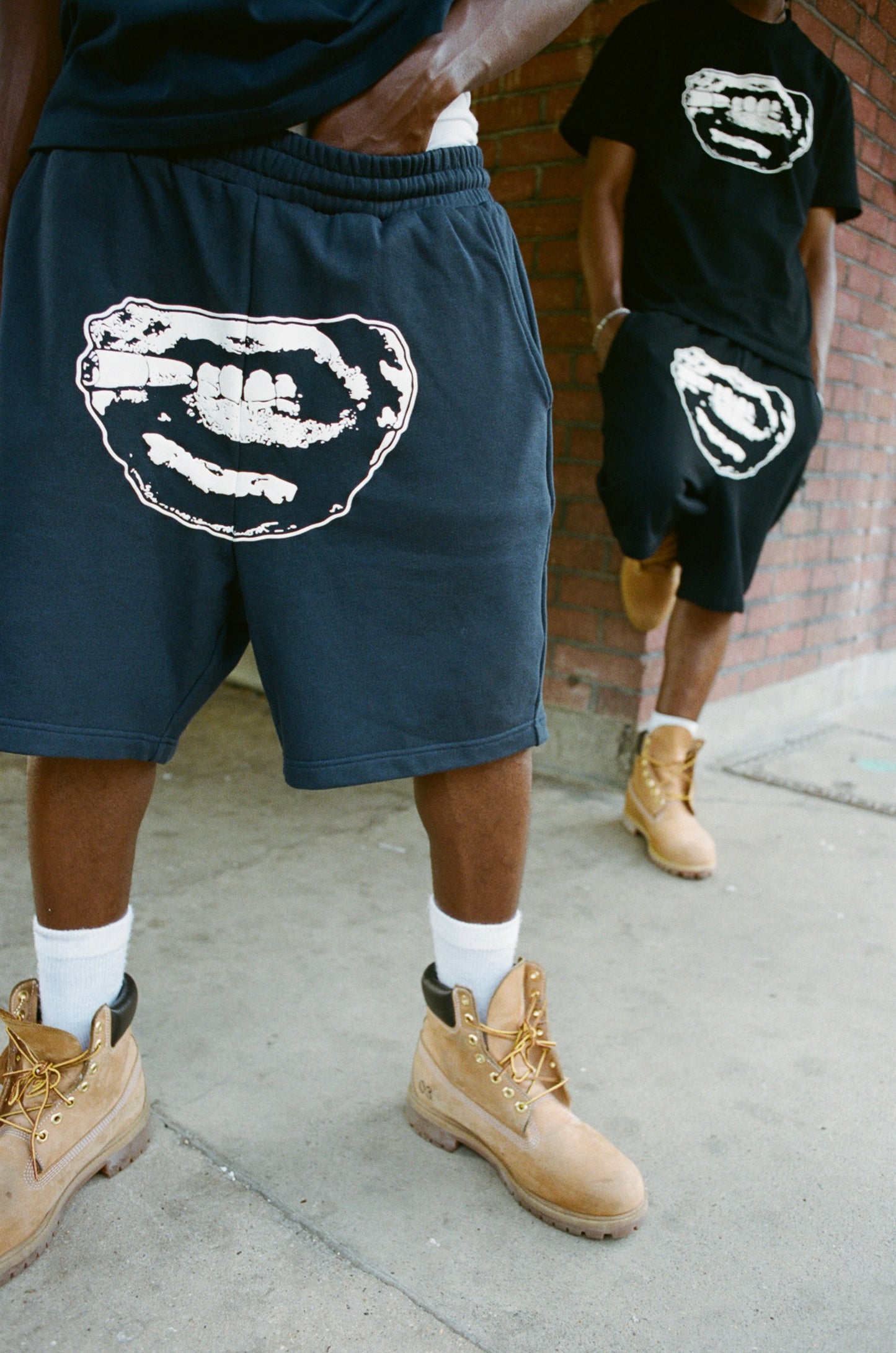 Midnight Navy Signature Shorts — French terry cotton shorts, Chrome Imperial