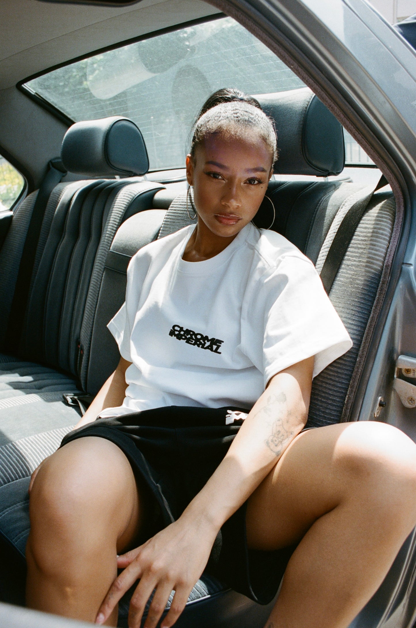 Ivory Burnout Tee — 300GSM premium cotton graphic t-shirt, Chrome Imperial