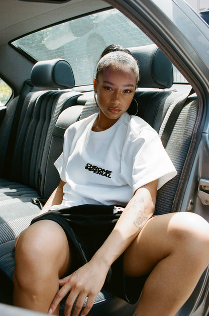 Ivory Burnout Tee — 300GSM premium cotton graphic t-shirt, Chrome Imperial