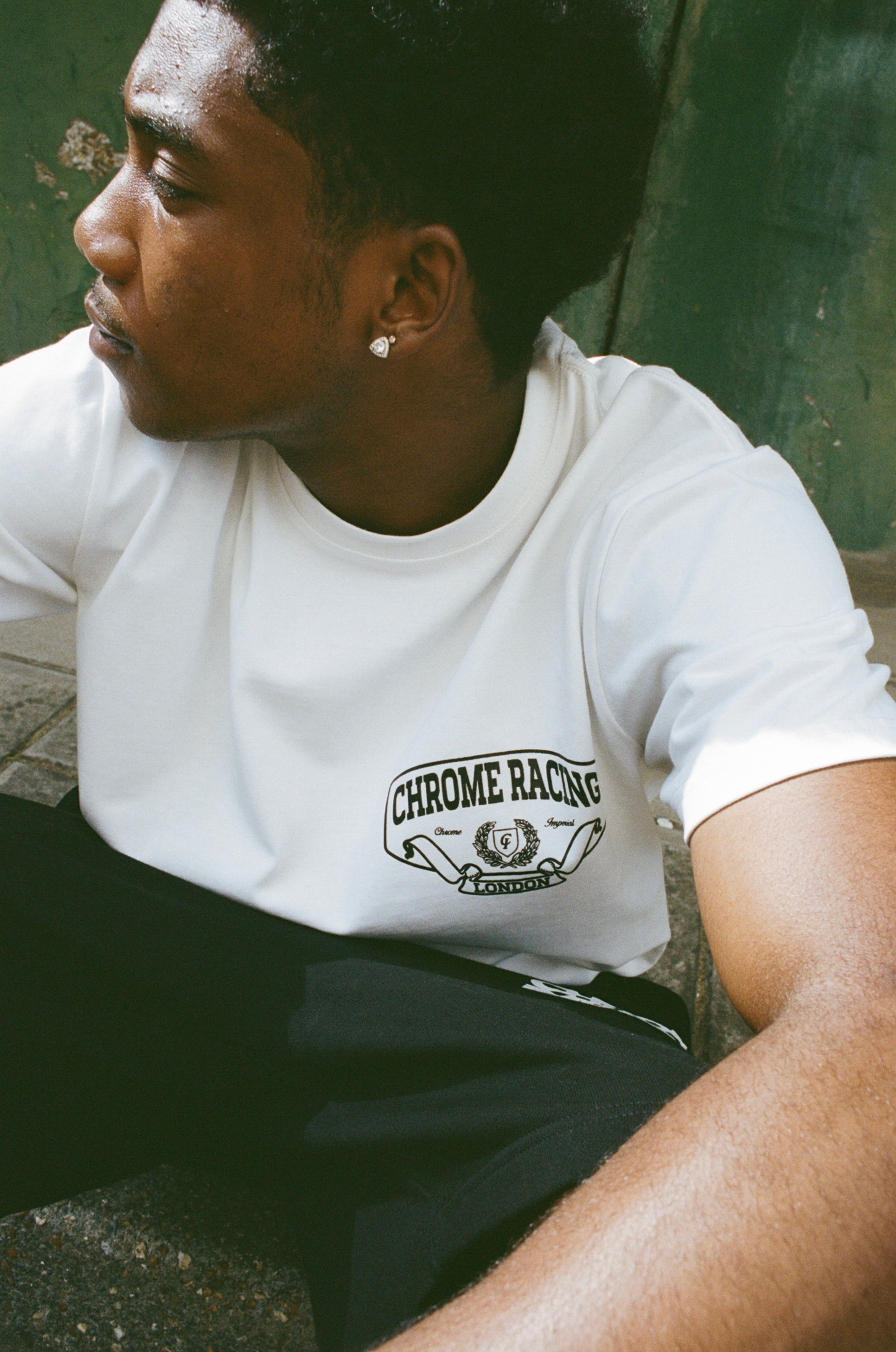 Chrome Racing Ivory Tee — 300GSM cotton graphic t-shirt, Chrome Imperial