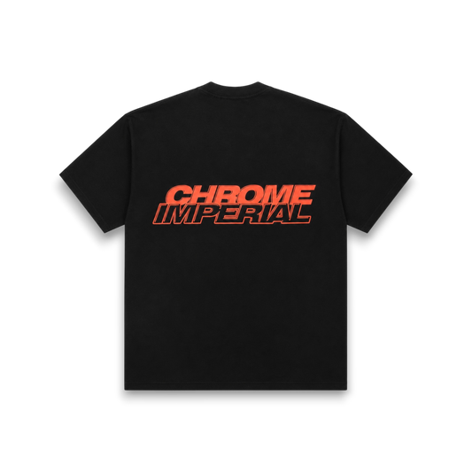Black & Red Signature Tee — 300GSM premium graphic t-shirt, Chrome Imperial
