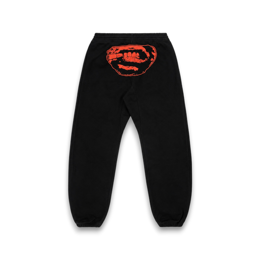 Black & Red Signature Joggers — 550GSM premium cotton joggers, Chrome Imperial