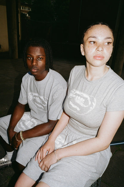 Ash Grey Signature Tee — 300GSM premium cotton t-shirt, Chrome Imperial