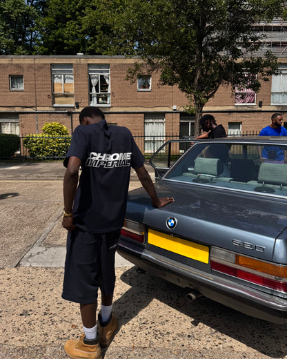 Midnight Navy Signature Tee — 300GSM premium cotton t-shirt, Chrome Imperial